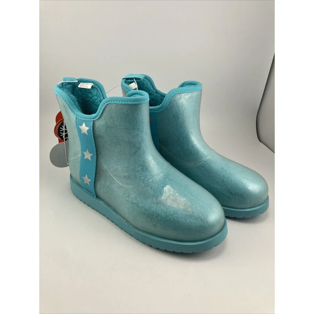 NEW Wonder Nation Girls Faux Sherpa Boots Blue Winter boots KIDS - Size 6 - Picture 1 of 16